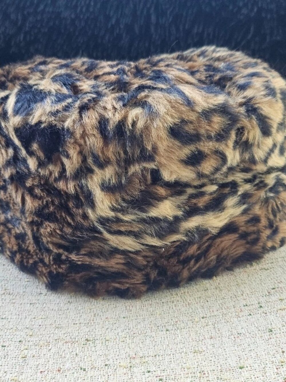 Faux Fur Hat Warm Winter Brown Leopard Print Brown Unisex Cap Round Russian Hat - Picture 6 of 11